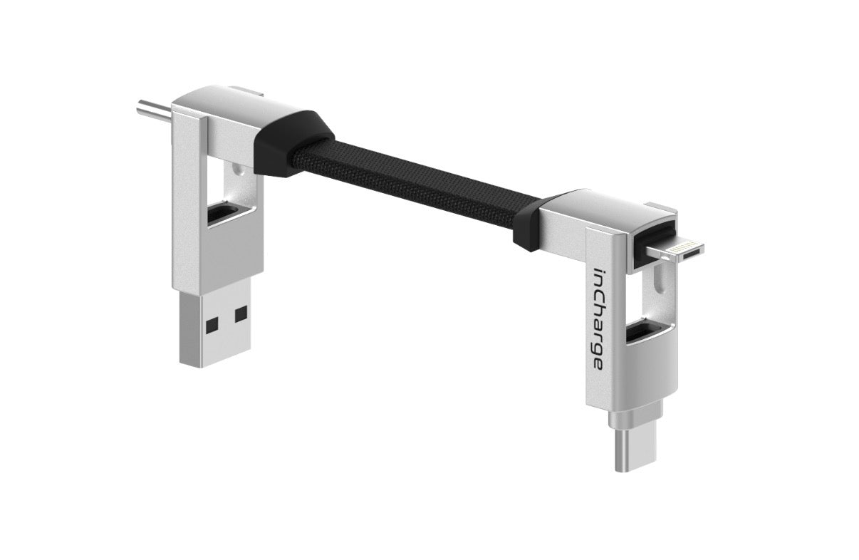 Kabel brelok (6 w 1) ROLLING SQUARE InCharge 6 Srebrny