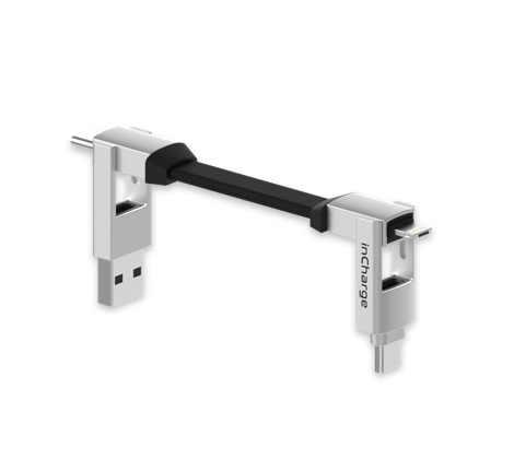Kabel brelok (6 w 1) ROLLING SQUARE InCharge 6 Srebrny